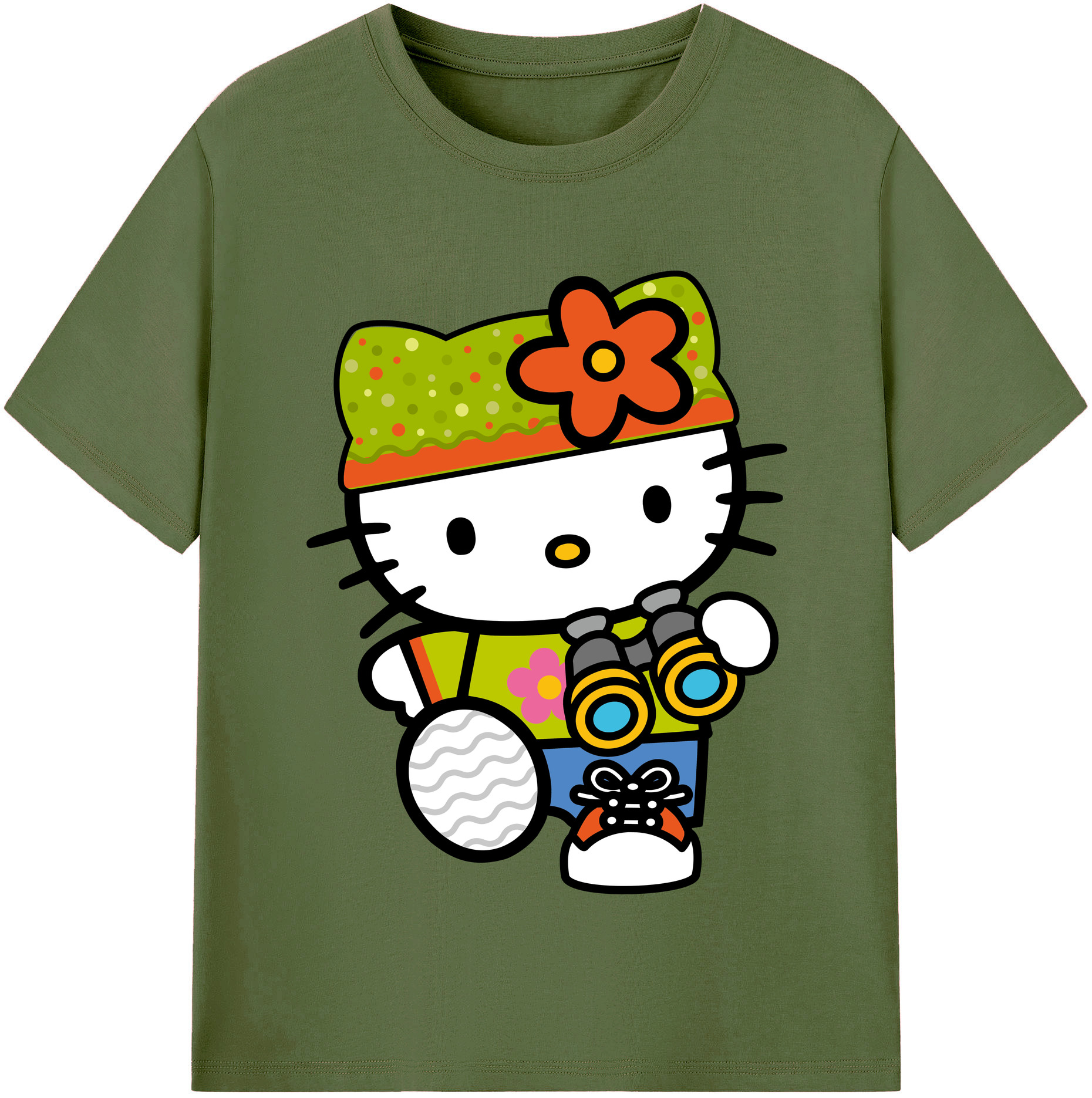 （画像用） Hello Kitty ハローキティ 綿100％半袖Tシャツ（フロントプリント）
